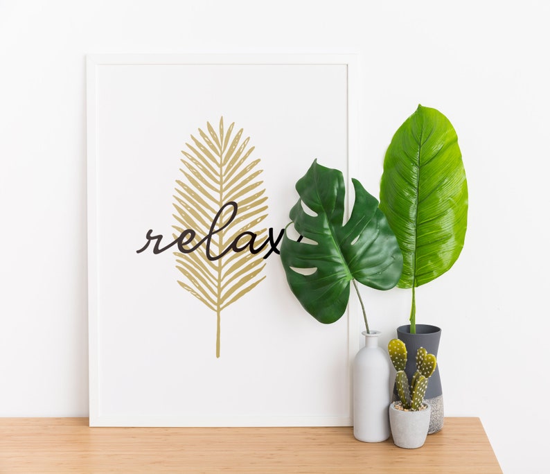 Relax Wall Decor DIGITAL DOWNLOAD Relax Poster Yoga Art Etsy