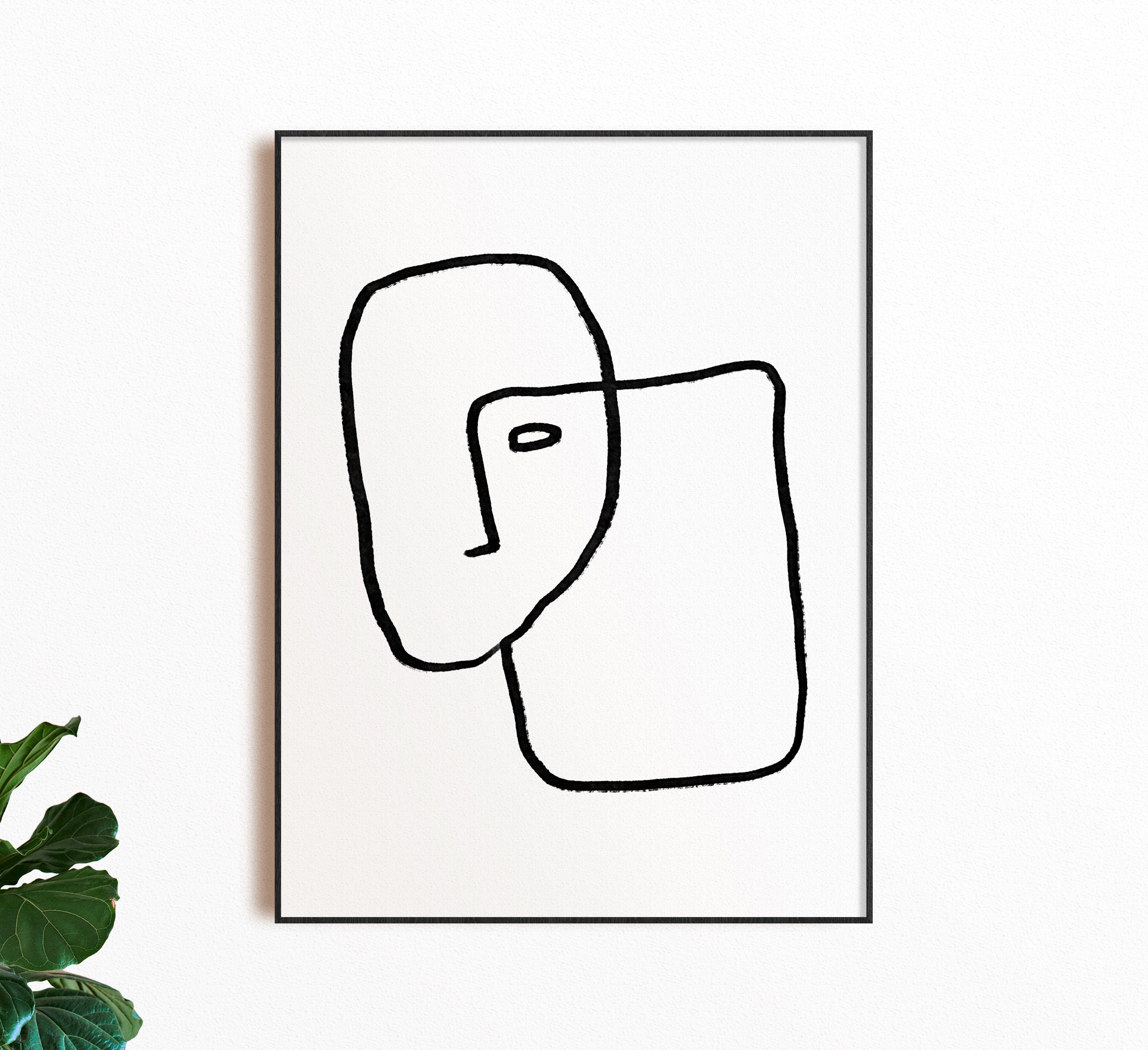 Minimal Wall Art DOWNLOAD INSTANT Line Art Face Line Art Etsy