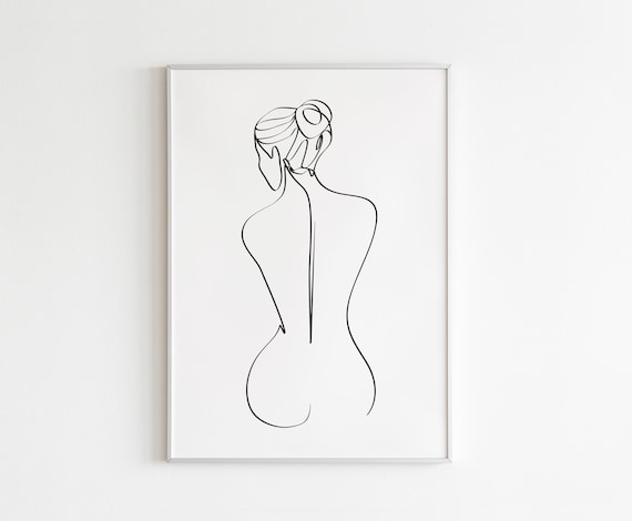 Line Drawing Woman Digital Download Female Body Art Woman - Etsy Uk