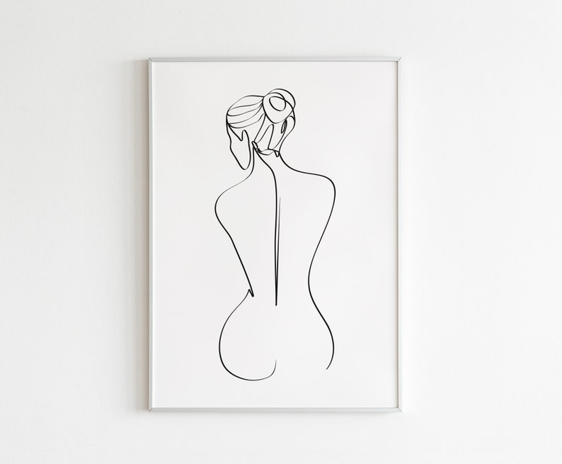 Line Drawing Woman, DIGITAL DOWNLOAD, Female Body Art, Woman body art, Continuous line art, Digital art, One line print, Feminist wall art 