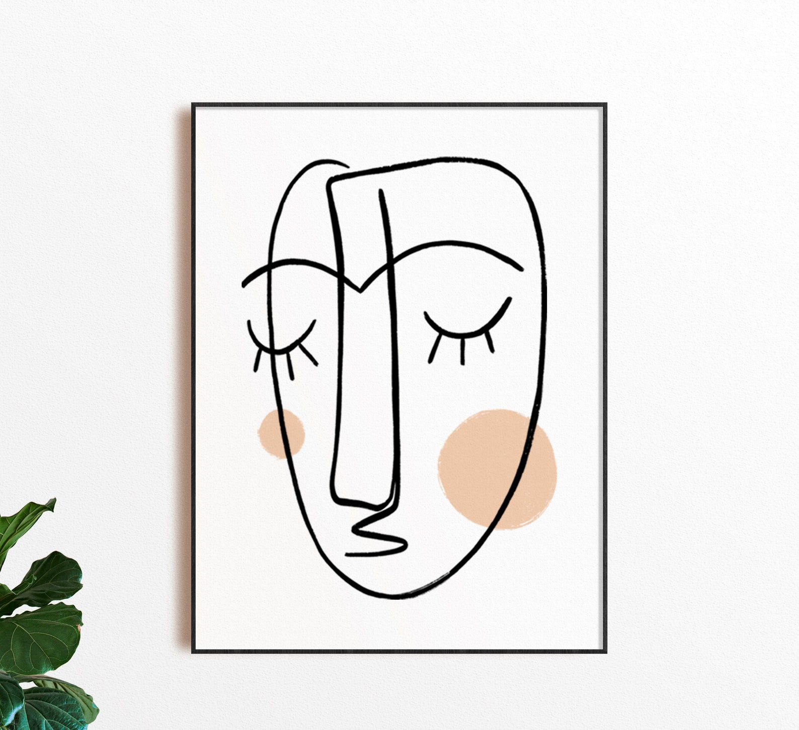 Face Line Art DIGITAL ART PRINT Abstract Art Single Line Etsy
