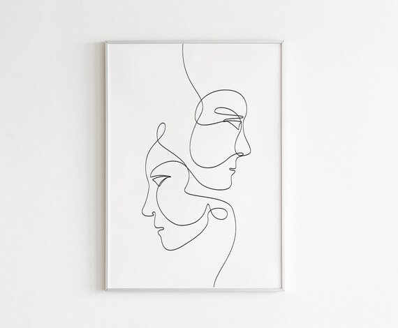 Simple Line Art Download Instant Couple Art Print Abstract Etsy Simple Line Art Download Instant Couple Art Print Abstract Etsy