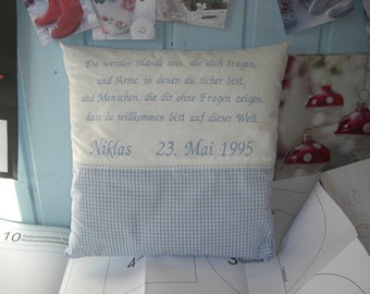 "Hands" baptismal pillow