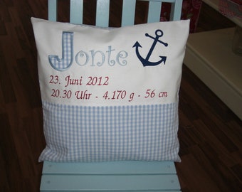 Baptismal pillow "anchor" boy