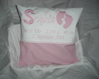 Girls ' feet ' baptismal pillow