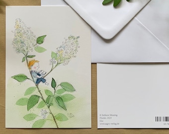 Postkarte »flieder«, inkl Umschlag