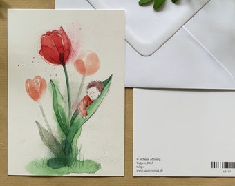 Postcard “tulip”, including envelope