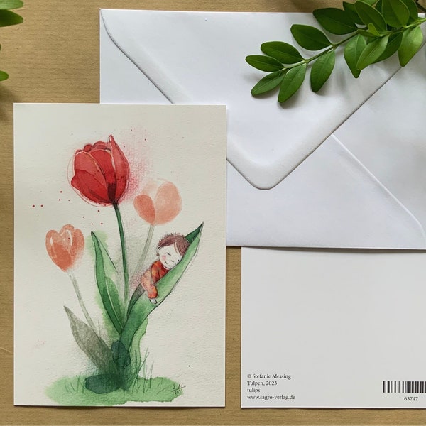 Postkarte »tulpe«, inkl Umschlag