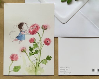 Postcard »ranunculus«, including envelope