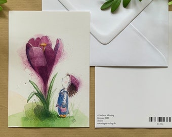 Postkarte »krokus«, inkl Umschlag