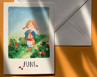 Monthly card »June«, incl. envelope