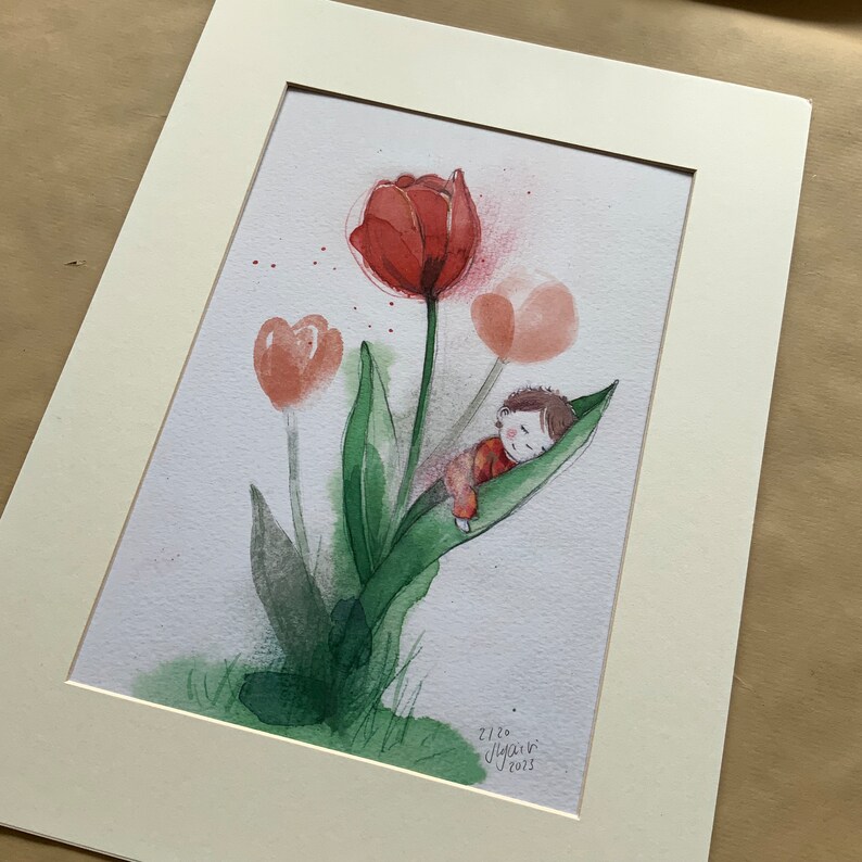 Stampa limitata, figlio dei fiori Tulipano, A4 immagine 3