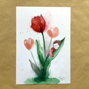 Stampa limitata, figlio dei fiori Tulipano, A4 immagine 2