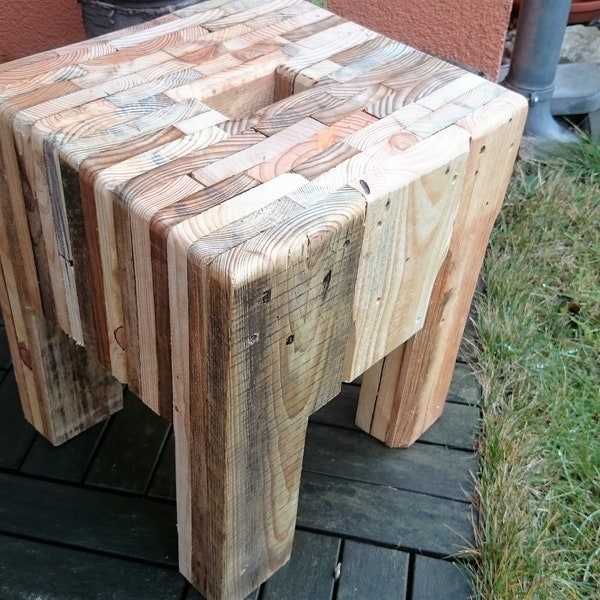 Hocker Paletten StirnHolz