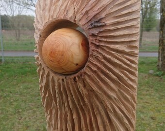 The beginning, wood art, sculpture