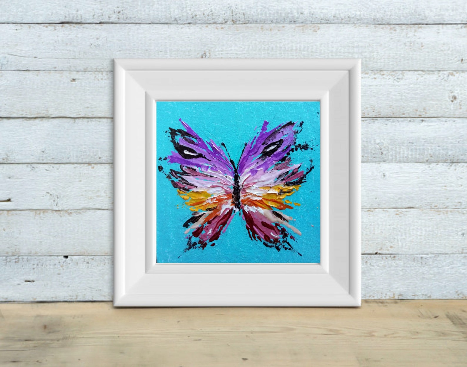 Abstract Butterfly Painting ACEO Original Oil Art Butterfly Etsy