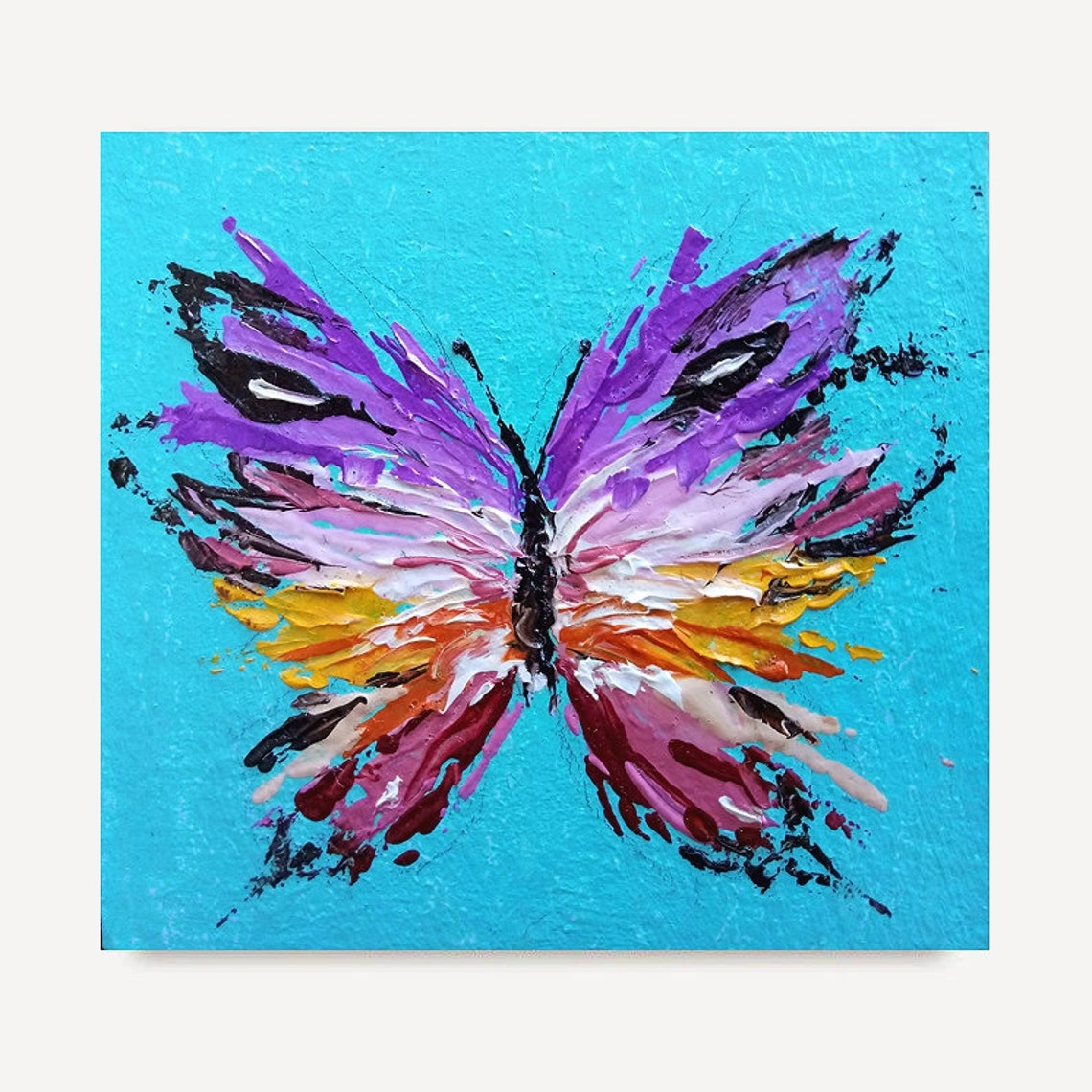 Abstract Butterfly Painting ACEO Original Oil Art Butterfly Etsy