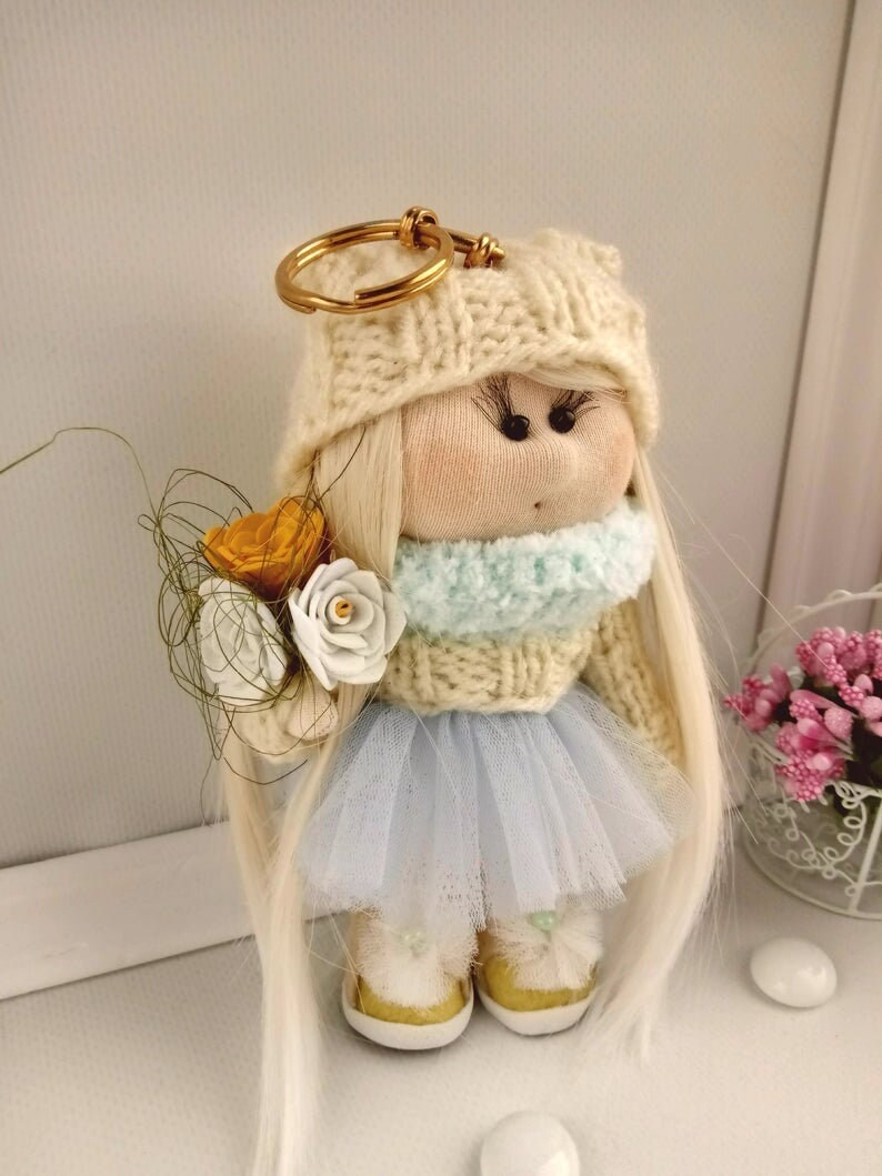 Cute doll keychain Fashionista gift Doll keyring Teen Etsy