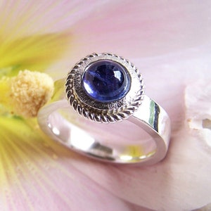 Tansanit Ring Silber, Größe 60, Cabochon Ring, Herrenring, Damenring blauer Stein, Einzelstück Bild 3
