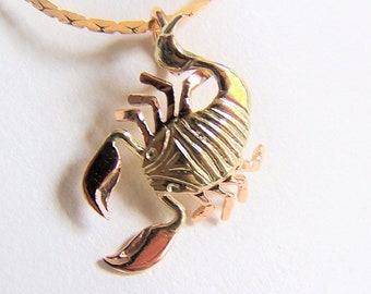 Handgemachter Skorpion Anhänger 585 Gold, Skorpion Kette, Tierkreis, Insekt, Sternzeichen, Einzelstück von Unikatmeister