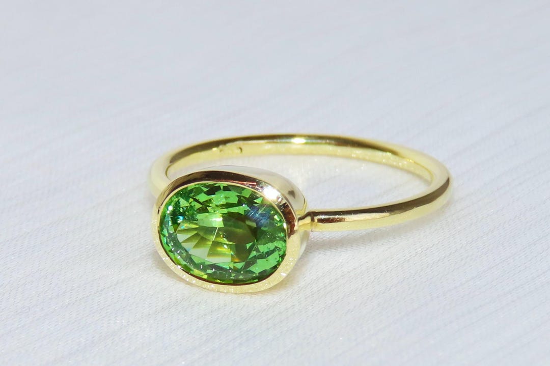 Ring Gold Mit Grnem Stein