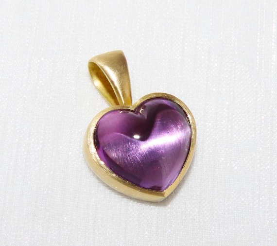 Ciondolo a forma di cuore con tormalina rosa grande - Italia