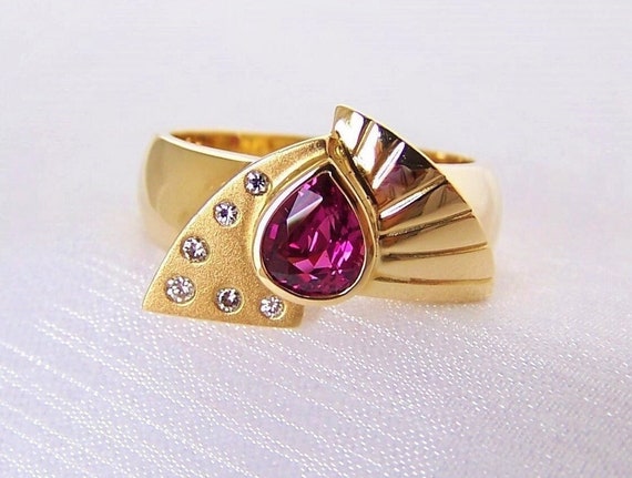 Anillo de rubi en oro 750 talla 57 anillo de compromiso aniversario 18 quilates valiosa pieza unica Etsy Mexico