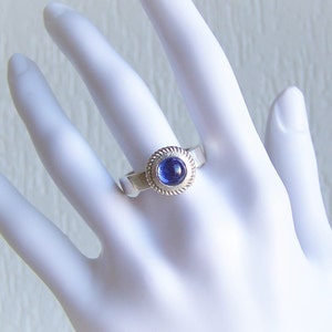 Tansanit Ring Silber, Größe 60, Cabochon Ring, Herrenring, Damenring blauer Stein, Einzelstück Bild 8