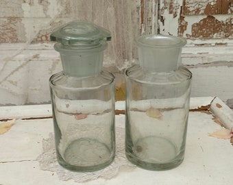 2 antique pharmacy jars