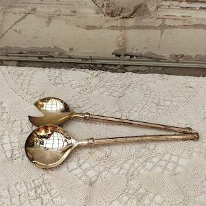 Salad cutlery, silver plated