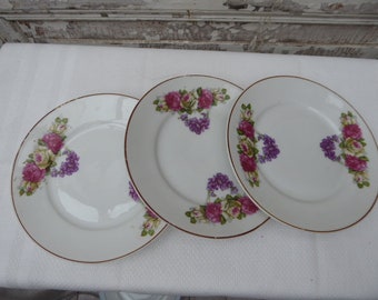 3 antique side plates, KPM