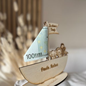 Geldgeschenk Taufe, Arche Noah personalisiert, Babygeschenk Geburt, Geschenktaufe Mädchen Junge, personalisiertes Geschenk, Geburt