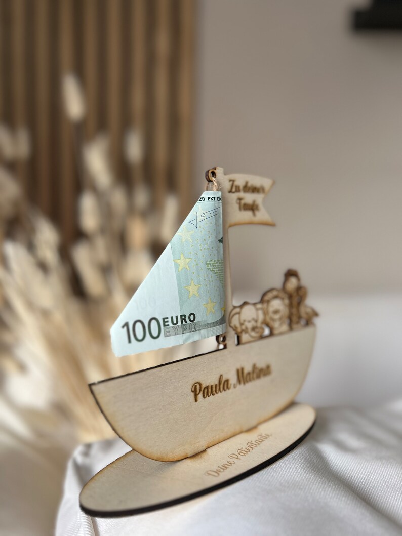 Geldgeschenk Taufe, Arche Noah personalisiert, Babygeschenk Geburt, Geschenktaufe Mädchen Junge, personalisiertes Geschenk, Geburt