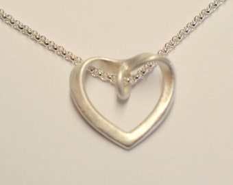 Herz Silber Anhänger, Herzkette 925 Sterling Silber, Schmuckdesign von höllwerk