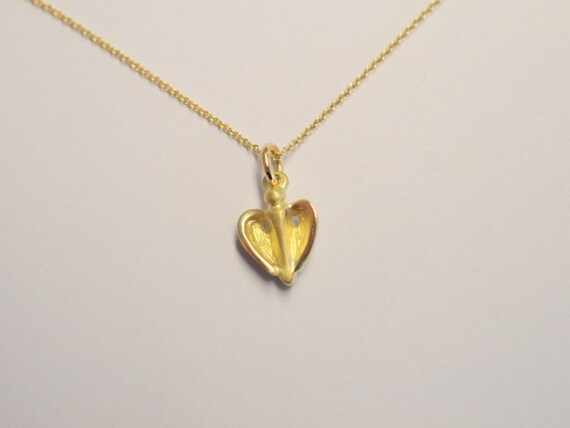 Ab 489.- Euro: Kleiner Schutzengel aus 750 Gelbgold, herzförmiger Engel-Anhänger für Kinder und Erwachsene, 18 Karat Gold, Edition '12 mini