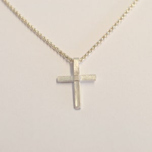 Small cross made of silver, silver cross, cross jewelry, pendant for communion or as baptism jewelry, silver cross, baptismal cross