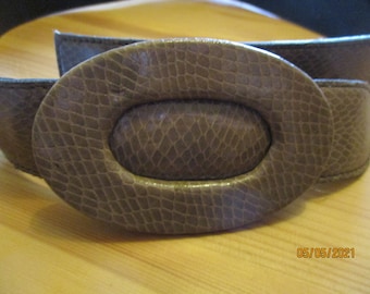 2 vintage belts 7 or 3.8 cm wide, 68 +3 cm or 85 +- 3, beautiful buckle, waist belt light brown / brown, reptile emboss. or smooth