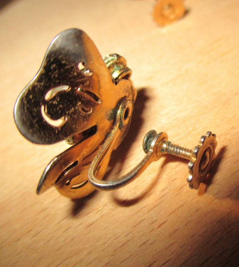 gift Valentine/'s Day ear jewellery retro with stones and pearl costume jewelry vintage earrings 2.5 cm Lush ear jewellery with screw