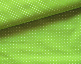 Stoff weiße Mini-Punkte auf apfelgrün