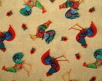 Fabric rooster colorful