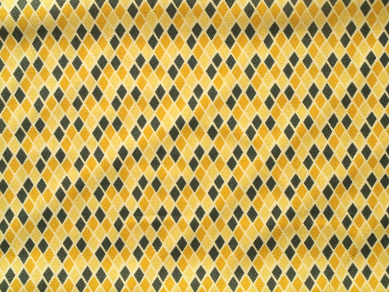 Stoff Raute gelb grau Bild 2