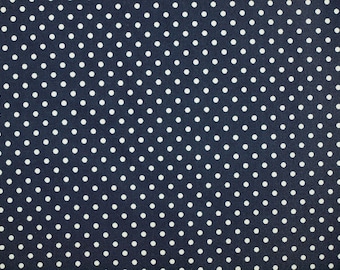 Fabric small dots dark blue and white