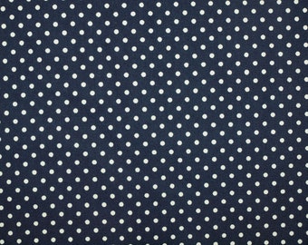 Fabric small dots dark blue and white