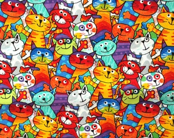 Fabric cats colorful