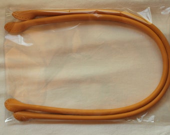 Bag handles 70 cm genuine leather ochre yellow