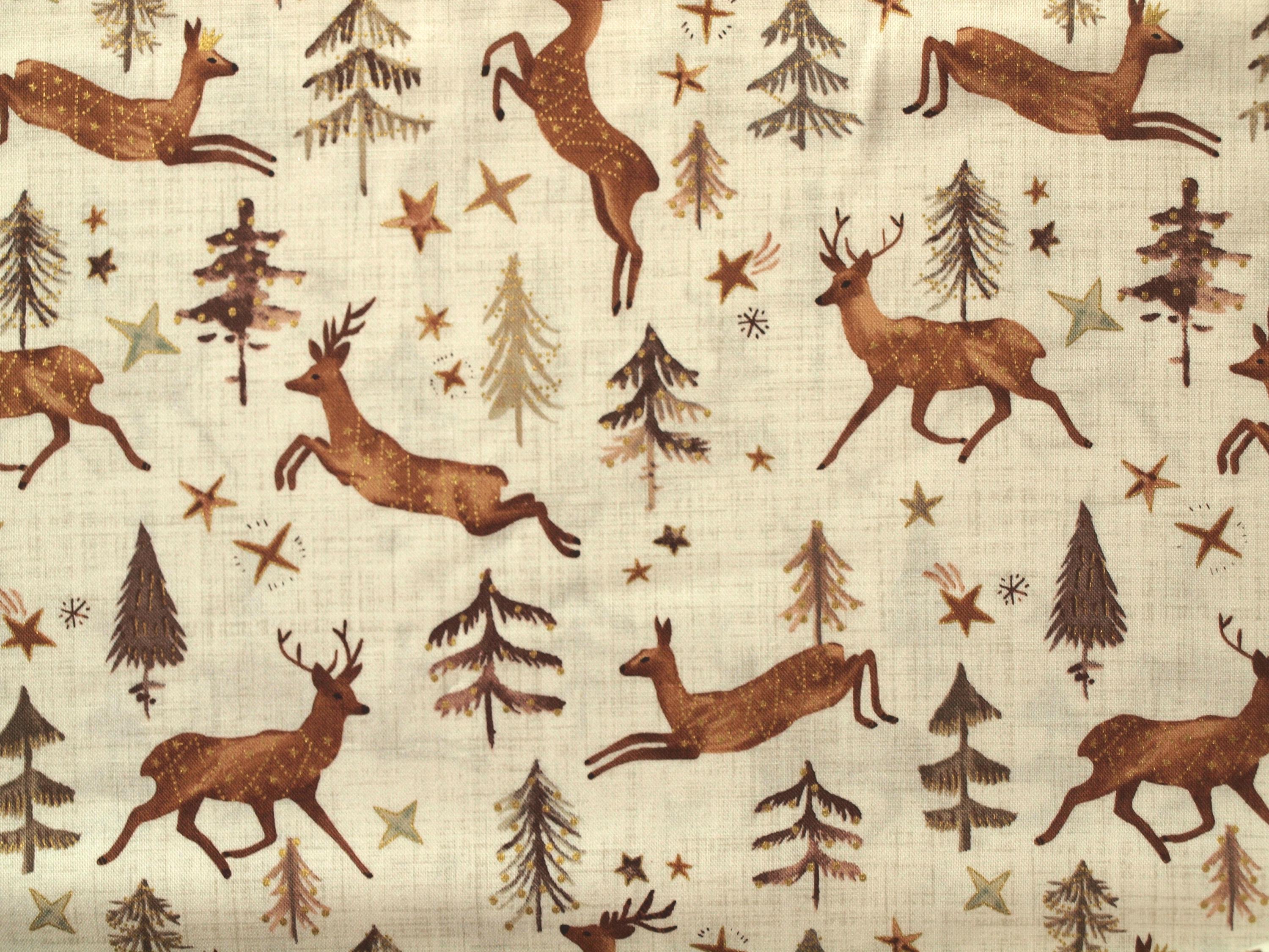 Alpenstyle Stoff Hirschgeweih Hirsch Stoff