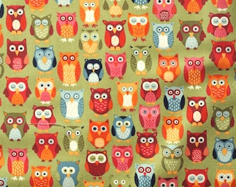 Fabric colorful owls