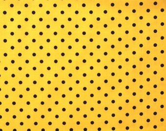Stoff Punkte gelb schwarz