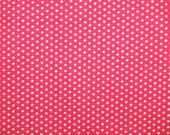 Stoff kleine Punkte weiß-pink 0,3m