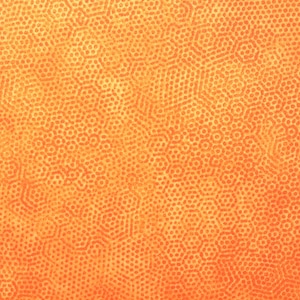 Könnte beinhalten: Orangener strukturierter Hintergrund mit einem sich wiederholenden Muster aus kleinen Kreisen und Sechsecken.